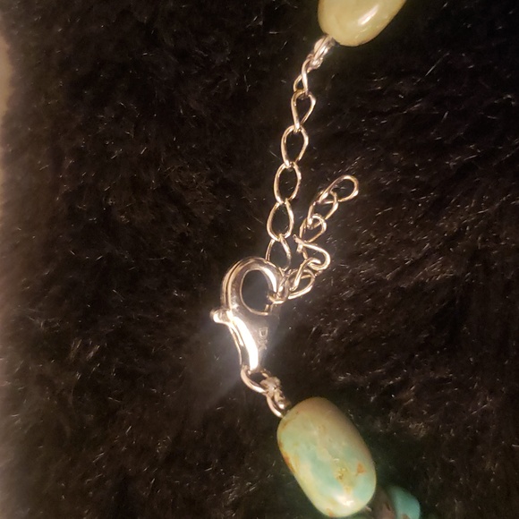 Turquoise Kingman 18" Beaded, 3 strand Necklace, w/ 1-1/2" chain - Picture 5 of 6